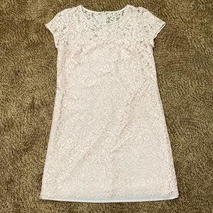 Pink Lace Shift Dress